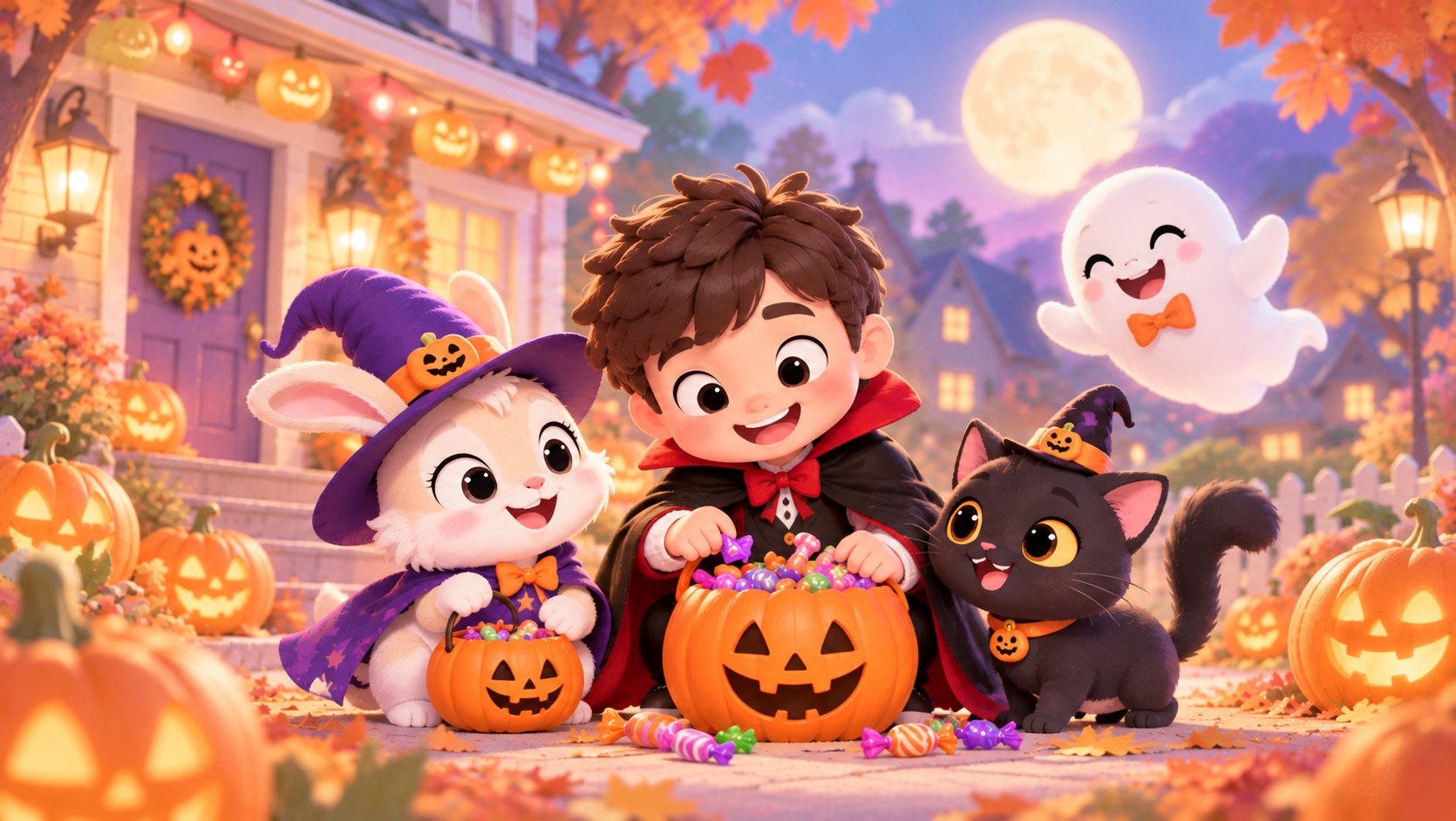 Whimsical Halloween Candy Gathering